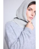 Pañuelo de cachemir unisex gris claro, pasamontañas