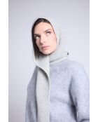 Pañuelo de cachemir unisex gris claro, pasamontañas