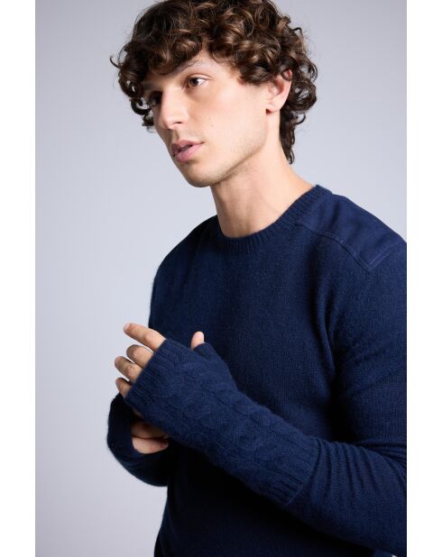 Marineblaue Unisex-Kaschmirhandschuhe