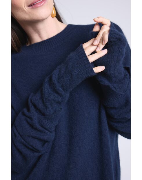 Marineblaue Unisex-Kaschmirhandschuhe