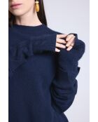 Marineblaue Unisex-Kaschmirhandschuhe