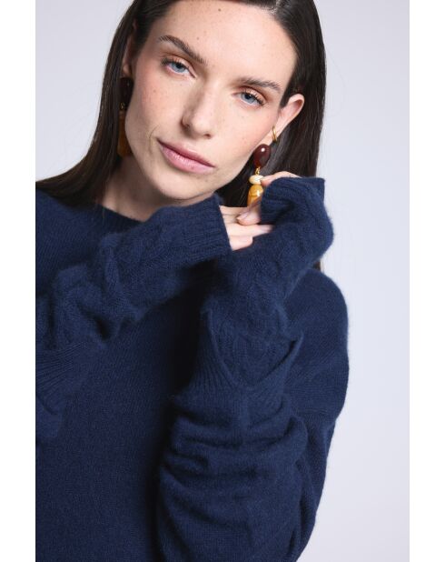 Marineblaue Unisex-Kaschmirhandschuhe