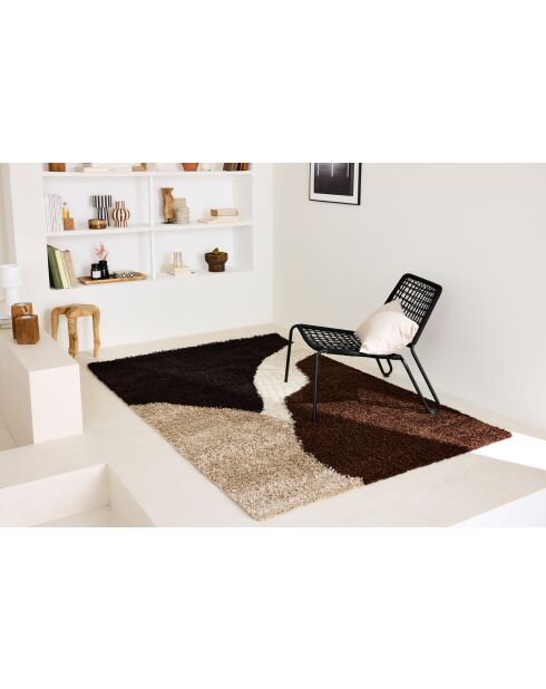 Tapis shaggy Palerme 1060 marron