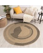 Kussenhoes Nature Jute-look 8865 beige/zwart