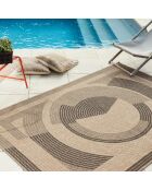 Kussenhoes Nature Jute-look 8865 beige/zwart