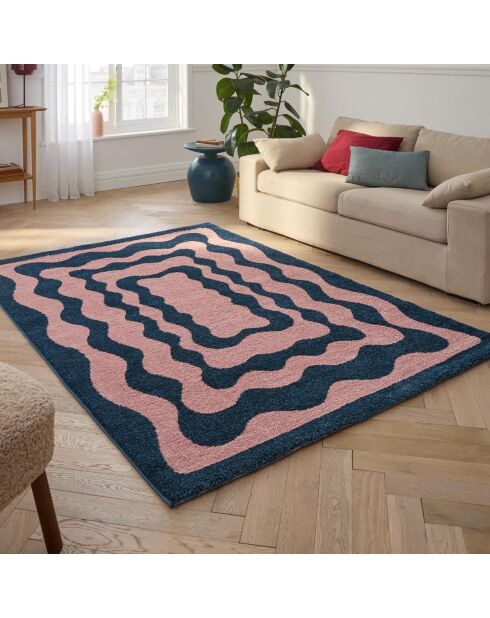 Tapis GROOVY 382 bleu/rose
