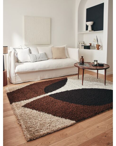 Tapis shaggy Palerme 1061 marron