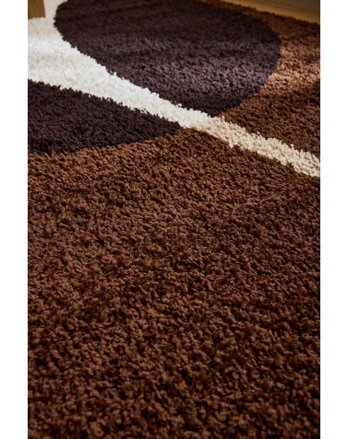 Tapis shaggy Palerme 1061 marron