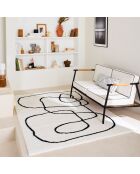 Alfombra LASSO 675, suave y peluda, color marfil