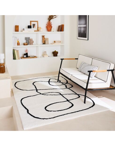 Alfombra LASSO 675, suave y peluda, color marfil