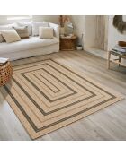 Kussenhoes Nature Jute-look 8863 beige/zwart
