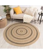 Kussenhoes Nature Jute-look 8863 beige/zwart
