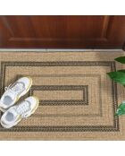Kussenhoes Nature Jute-look 8863 beige/zwart