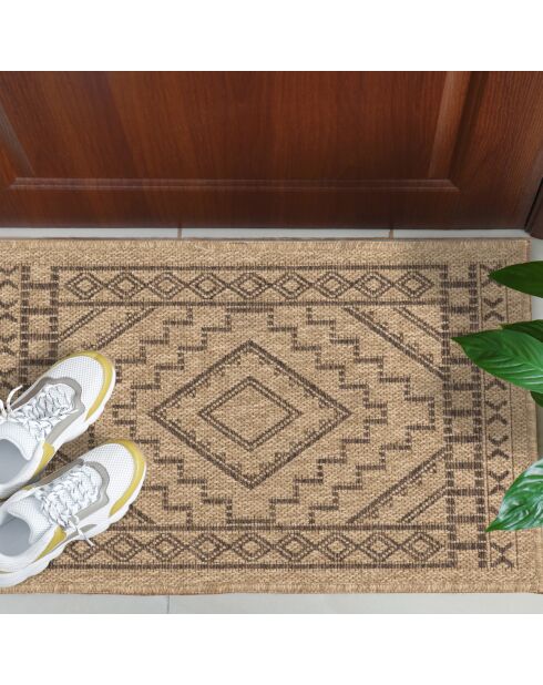 Housse de coussin aspect Jute Nature 8729 marron