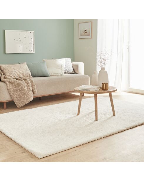 Alfombra Cosy 902 lisa blanca suave y peluda