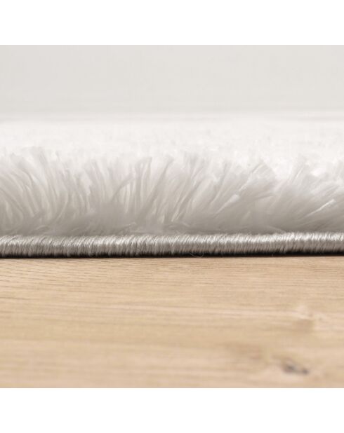 Tappeto Shaggy Cosy 902 a tinta unita bianco morbido
