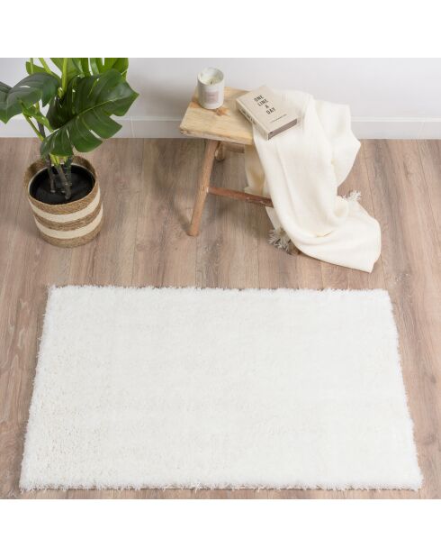 Alfombra Cosy 902 lisa blanca suave y peluda