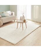 Tappeto Shaggy Cosy 902 a tinta unita bianco morbido