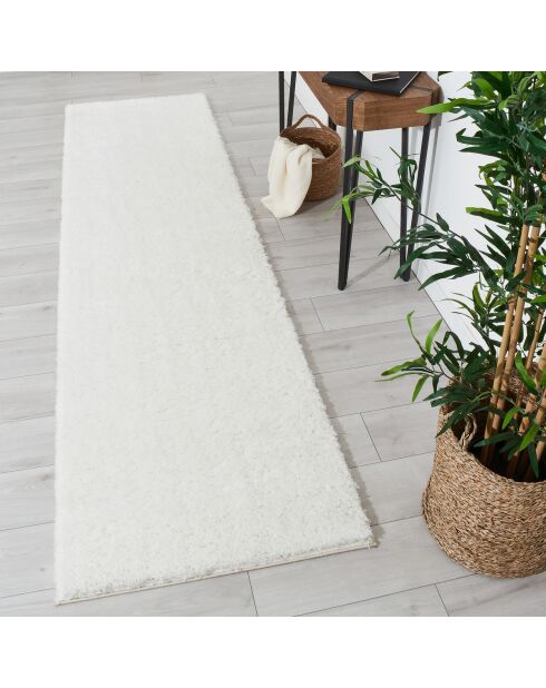 Alfombra Cosy 902 lisa blanca suave y peluda
