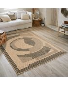 Kussenhoes Nature Jute-look 8865 beige/zwart