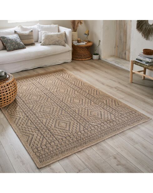 Housse de coussin aspect Jute Nature 8729 marron