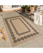Kussenhoes Nature Jute-look 8868 beige/zwart