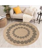 Kussenhoes Nature Jute-look 8868 beige/zwart