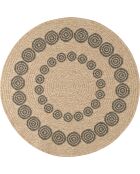 Kussenhoes Nature Jute-look 8868 beige/zwart