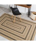 Kussenhoes Nature Jute-look 8863 beige/zwart