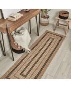 Kussenhoes Nature Jute-look 8863 beige/zwart