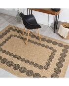 Kussenhoes Nature Jute-look 8868 beige/zwart