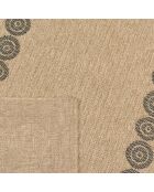 Kussenhoes Nature Jute-look 8868 beige/zwart