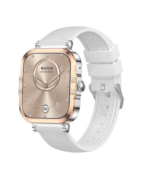 Montre connectée AMOLED- Edition Véga (avec bracelet silicone) Blanche