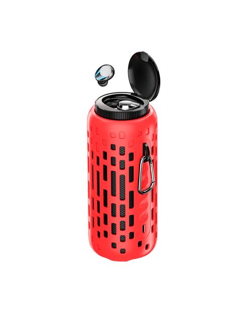 Enceinte Bluetooth 2en1 15W lumineuse avec écouteurs MixParty rouge