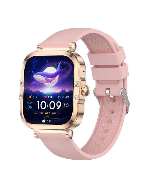 Montre connectée AMOLED Edition Véga bracelet silicone rose