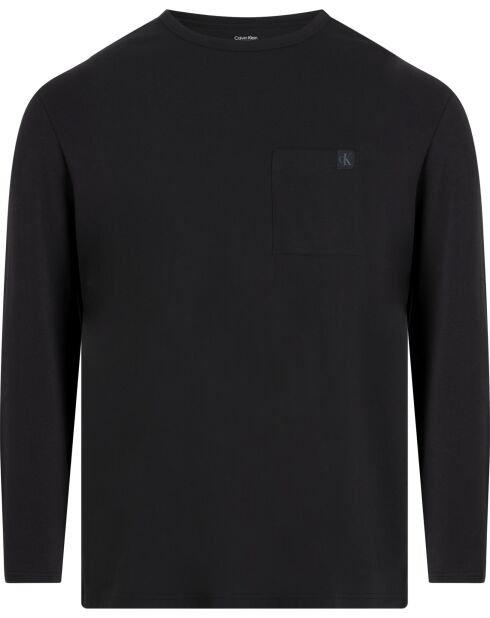 T-shirt à col rond manches longues noir