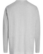 T-shirt à col rond manches longues gris moyen chiné