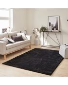 Tapis shaggy doux Cosy 902 uni noir