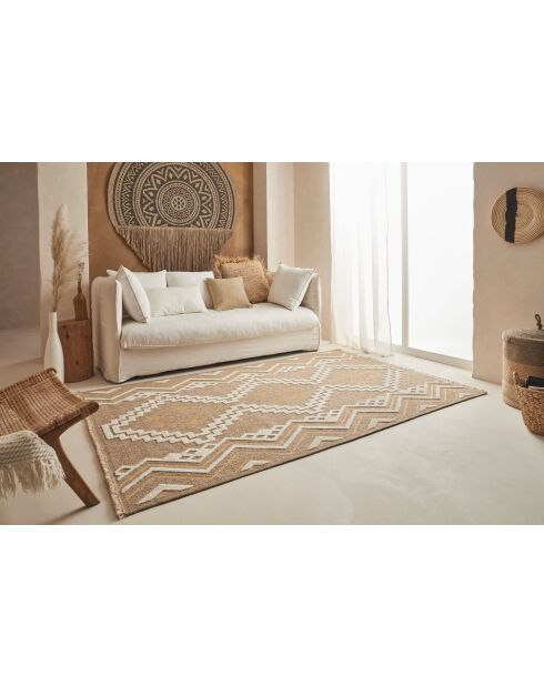 Tapis aspect jute TULUM 9054 beige/jaune