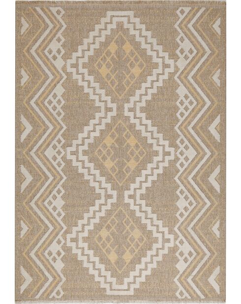 Tapis aspect jute TULUM 9054 beige/jaune