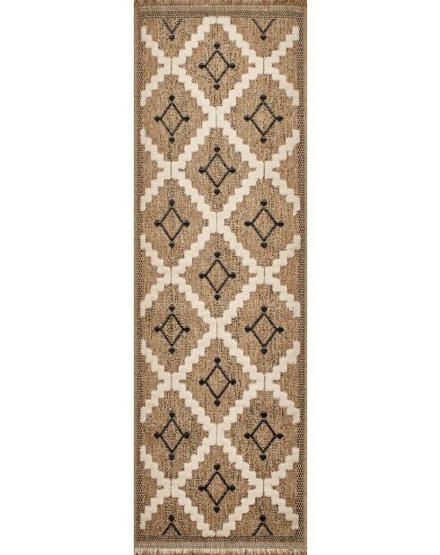 Alfombra con aspecto de yute TULUM 9041 beige/negro