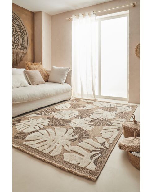 Tapis aspect jute TULUM 9062 marron