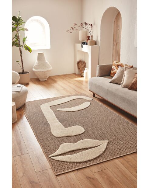 Tapis Palma 9493 marron/blanc