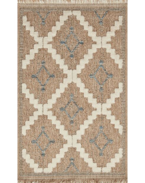Alfombra con aspecto de yute TULUM 9041 beige/azul