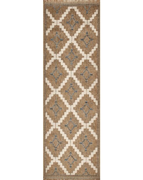 Alfombra con aspecto de yute TULUM 9041 beige/azul