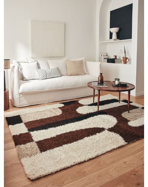 Tapis shaggy Palerme 1063 marron