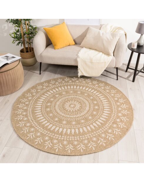 Fodera per cuscino Nature 8874, bianco/beige, effetto juta