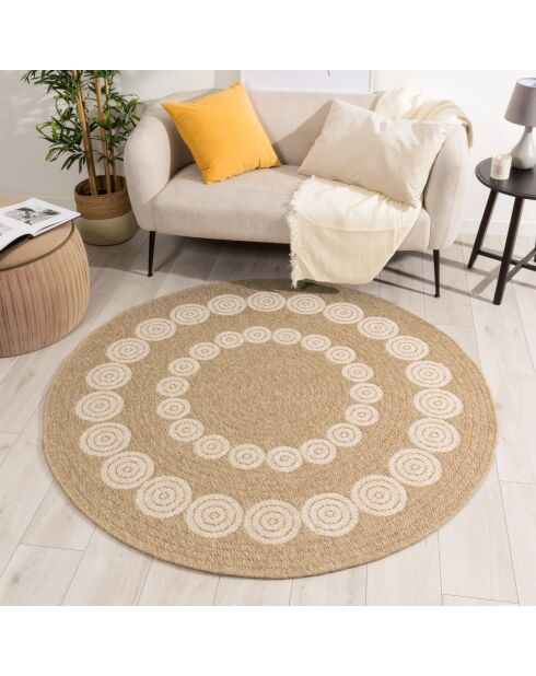 Fodera per cuscino Nature 8868, bianco/beige, effetto juta