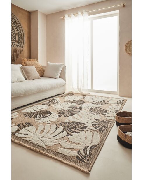 Tapis aspect jute TULUM 9062 beige/noir