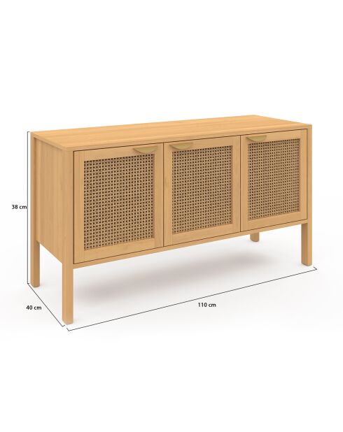 Anrichte Eve mit 3 Türen aus Dosenholz - 110x40x60 cm